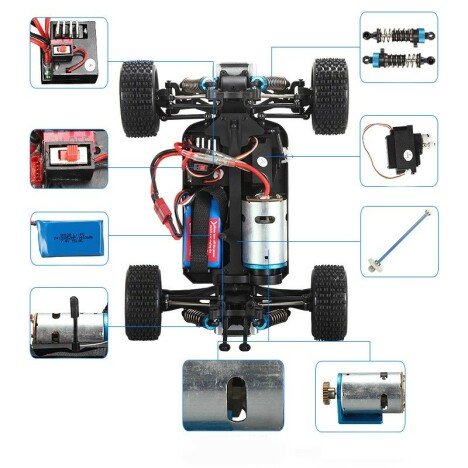 Masinuta cu Telecomanda iUni A979, 50km/h Off Road Buggy 4x4, Negru